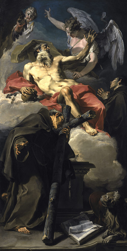 Giovanni Battista Pittoni <i> Apothéose de Saint Jérôme avec Saint Pierre d'Alcantara et un franciscain </i>